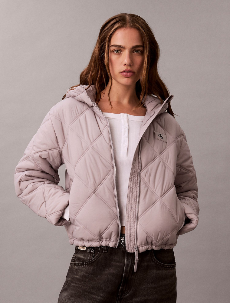 Утепленная куртка Calvin Klein Short Puffer Jacket Flat Gray