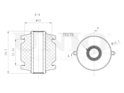 Сайлентблок заднего продольного рычага UNIO RMP-20303