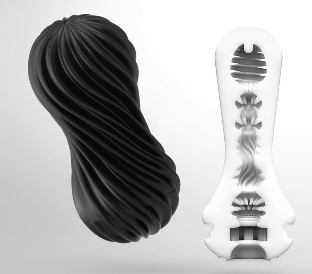 Мастурбатор FLEX Rocky Black с плотным рельефом (Цвет: черный)