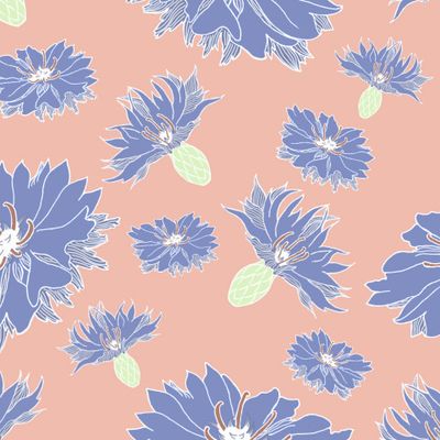 Васильки на персиковом фоне