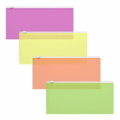 Zip-пакет пластиковый Fizzy Neon, Travel, ассорти (в пакете по 12 шт.) (Erich Krause)