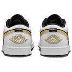 Jordan 1 Low White Black Metallic Gold Swoosh
