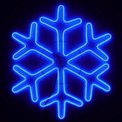 Снежинка из гибкого неона d-60 см. Синяя