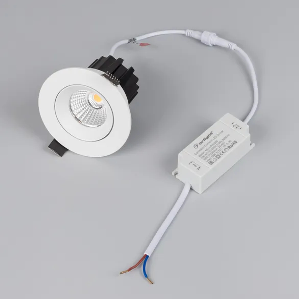 Светильник MS-ATOLL-BUILT-TURN-R94-10W Warm3000 (WH, 60 deg, 230V) (Arlight, IP54 Металл, 5 лет) 044603