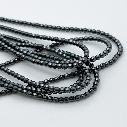 Гематит Шар бусины (имитация), цвет черный, размер около 2,3 мм, цена за нить 38 см