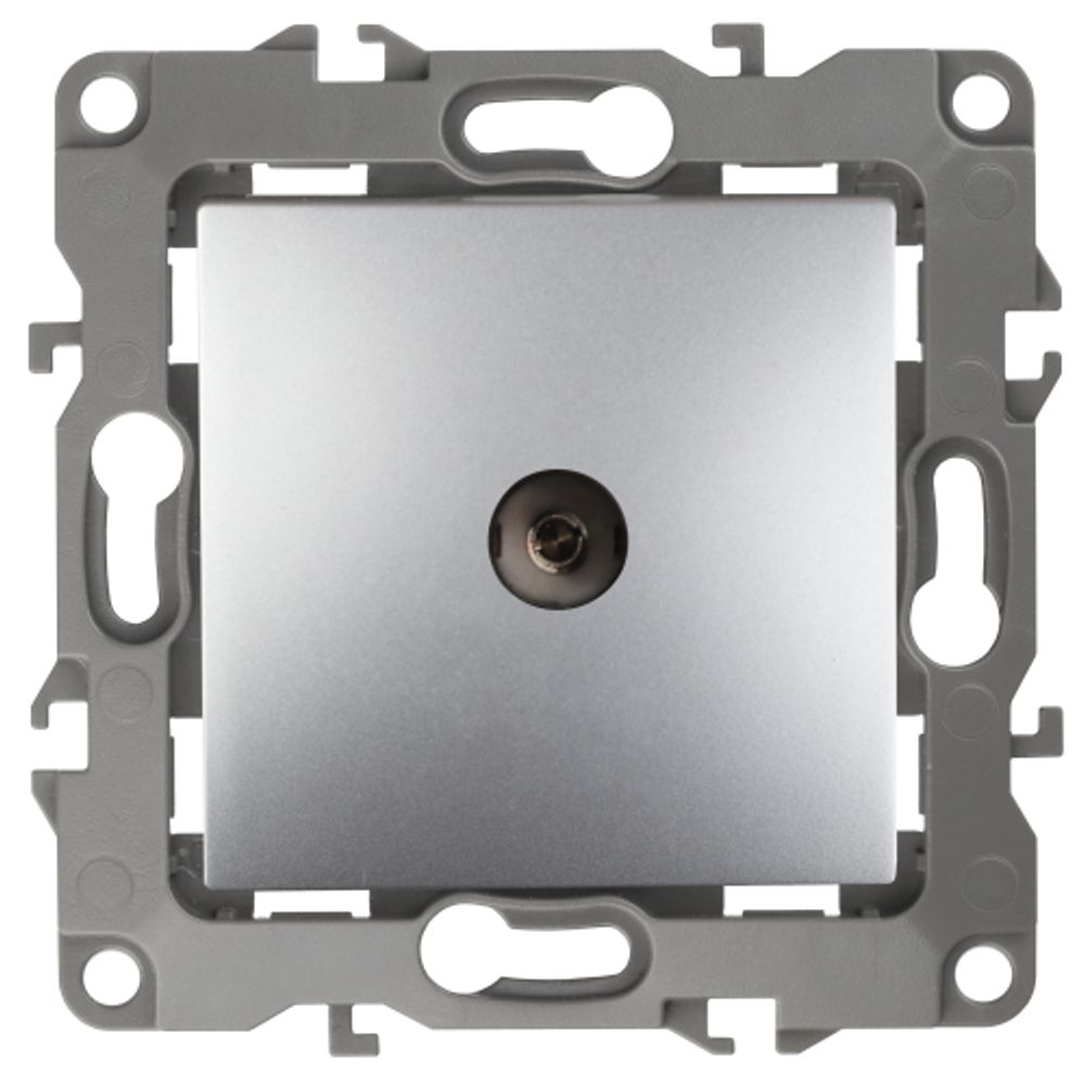 12-3102-03 ЭРА Розетка TV проходная, IP20, Эра12, алюминий | ЭРА 12 Алюминий