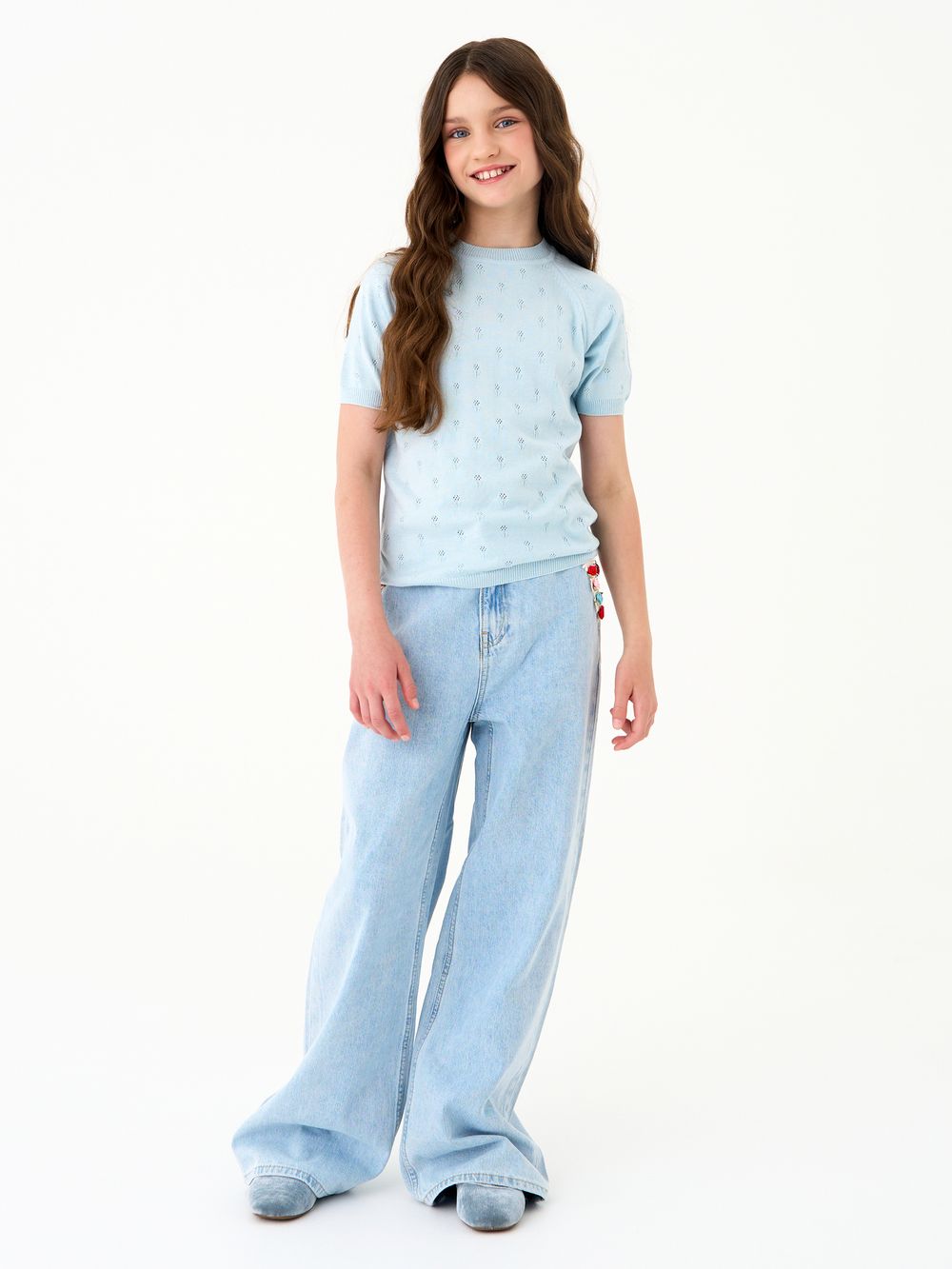 Джемпер для девочки 1384 голубой