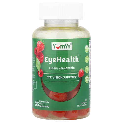YumVs, Eye Health™, жевательные таблетки, со вкусом ягодного ассорти, 36 жевательных таблеток