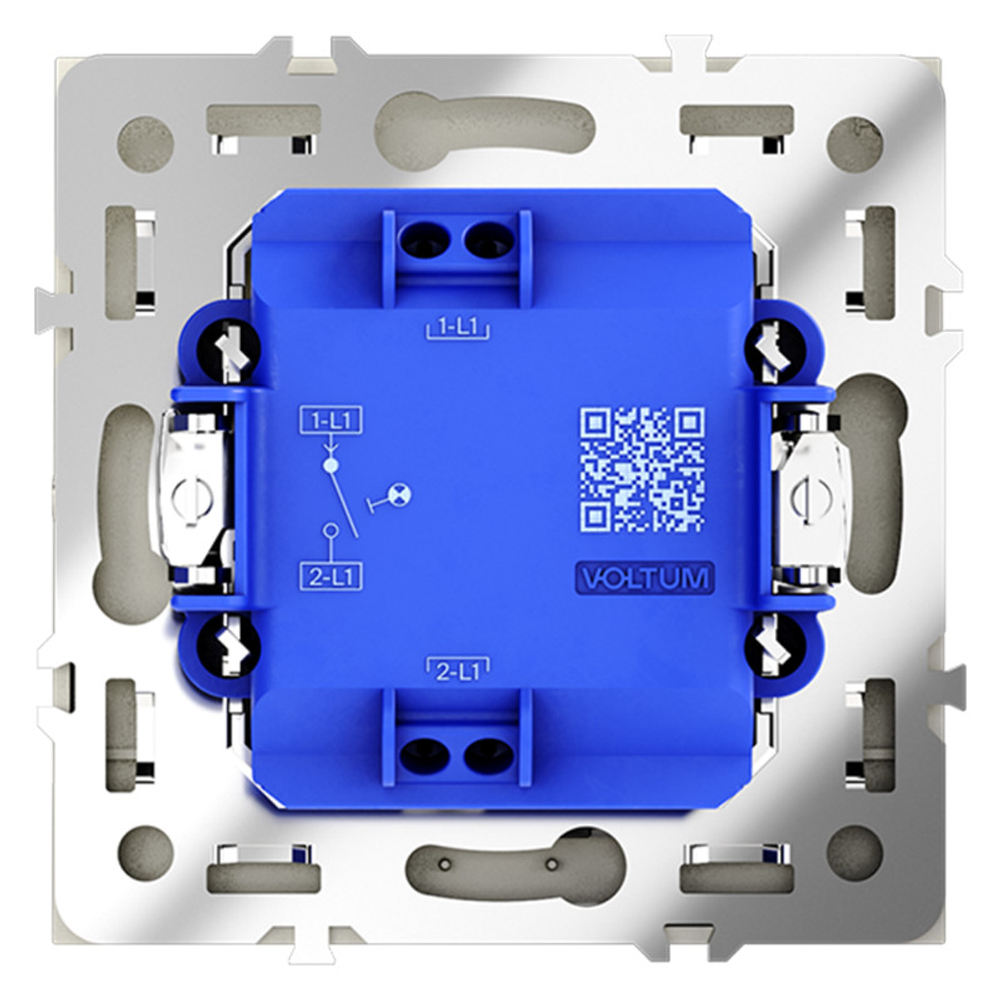 Выключатель встраиваемый VOLTUM S70 одноклавишный с подсветкой 10А, (сталь)