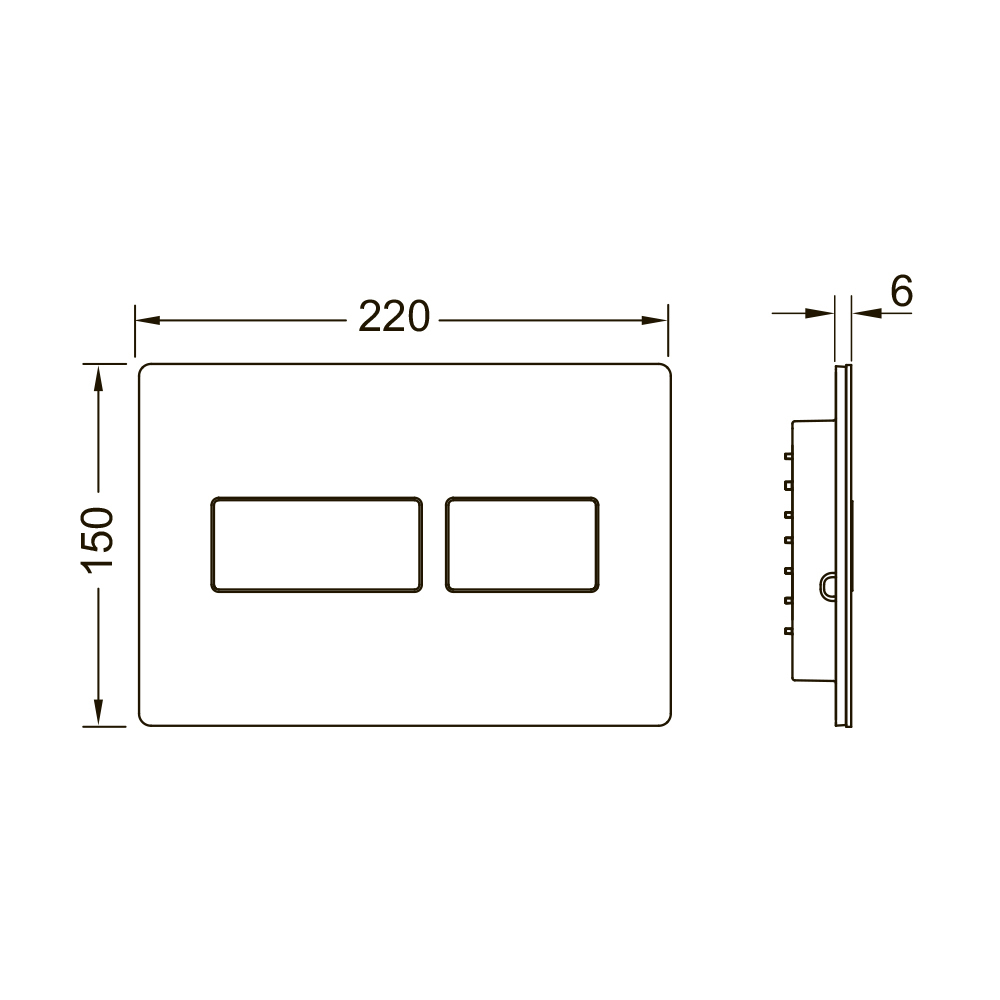 Металлическая панель смыва для унитаза TECEsolid, черный матовый 9240416