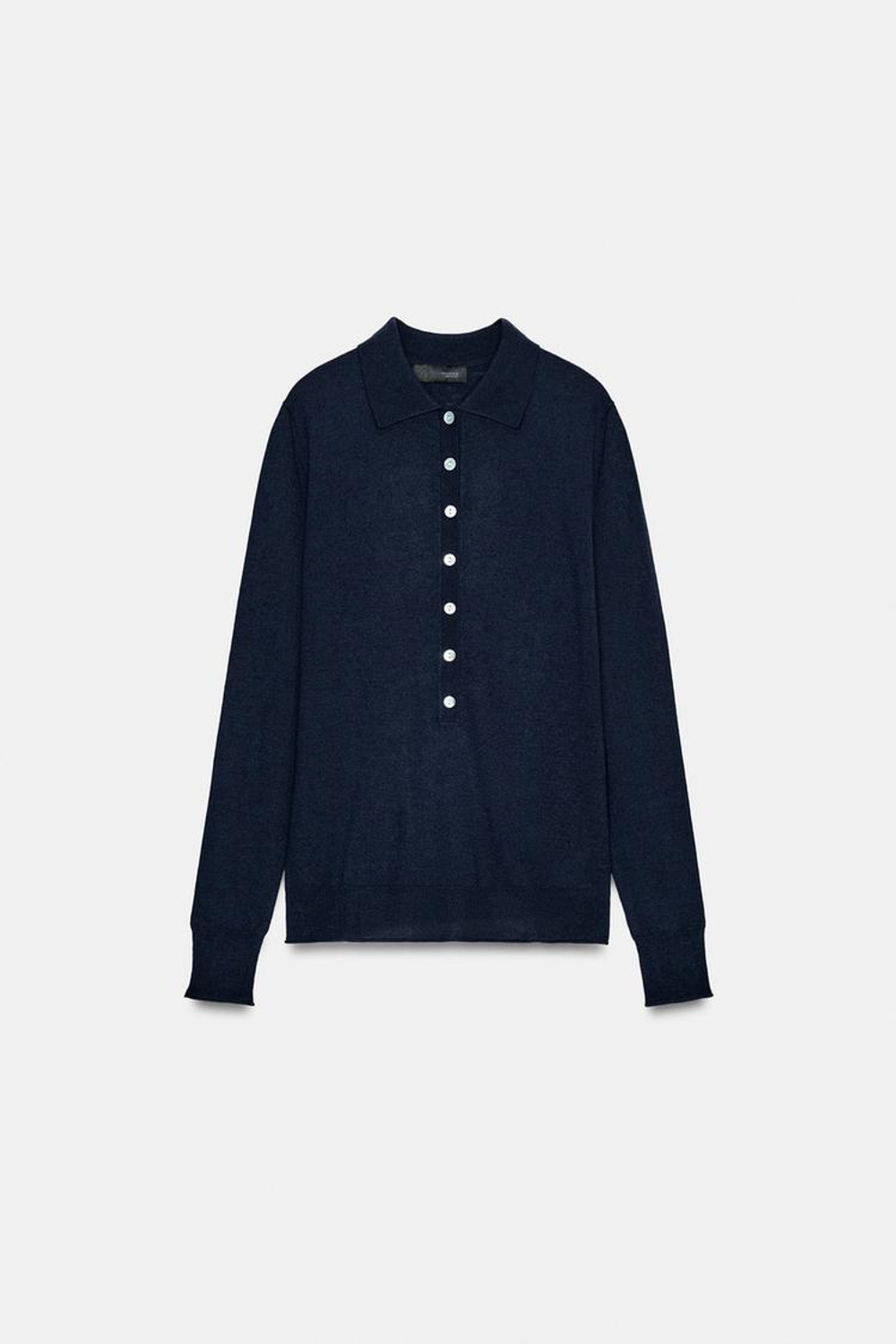 ZARA ДЖЕМПЕР С ВОРОТНИКОМ ПОЛО, МОРСКОЙ СИНИЙ