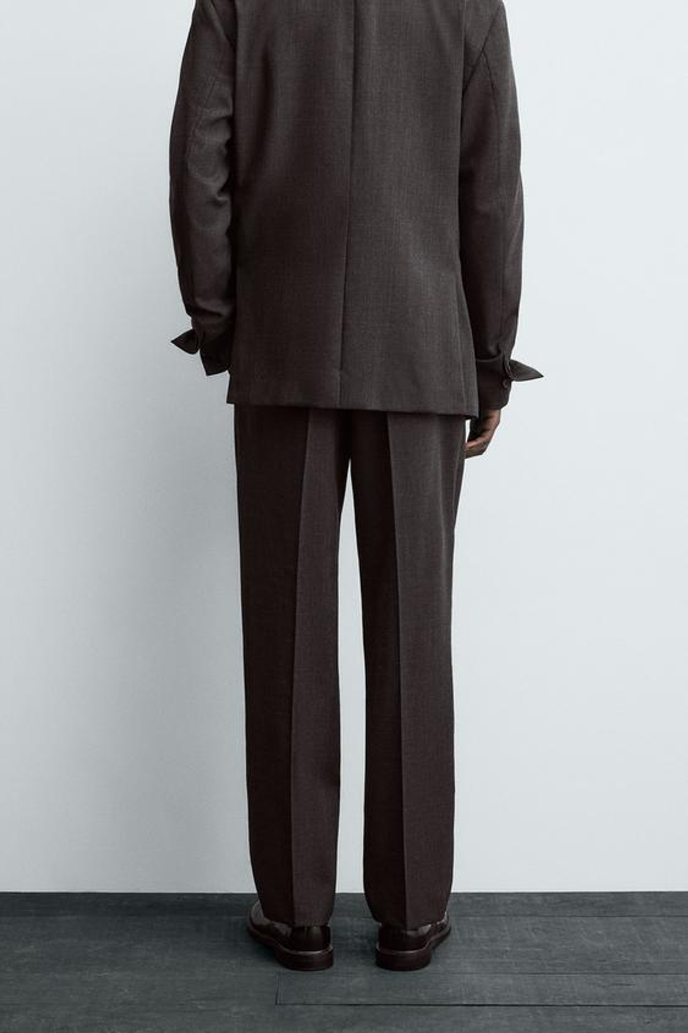 ZARA КОСТЮМНЫЕ БРЮКИ ИЗ 100% ШЕРСТИ — LIMITED EDITION, ТЕМНО-КОРИЧНЕВЫЙ