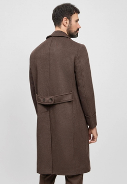 Мужское пальто двубортное (шоколадное) С40