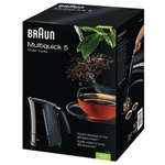 Чайник BRAUN WK-500.ONYX, 1,7 л, 3000 Вт, скрытый нагревательный элемент, пластик, черный/серый, WK500ONYX