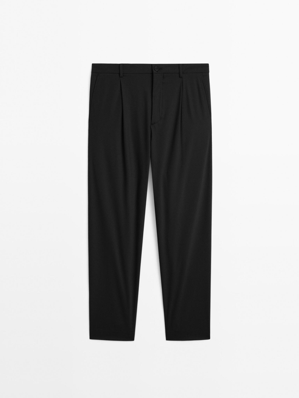 Massimo Dutti Брюки свободного кроя с вытачками, черный