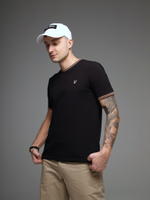 футболка с вышивкой нашивкой олень город горький черная