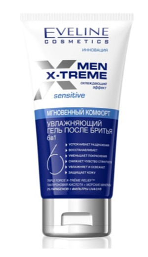 EVELINE УВЛАЖНЯЮЩИЙ ГЕЛЬ ПОСЛЕ БРИТЬЯ 6в1 серии MEN X-TREME, 150мл