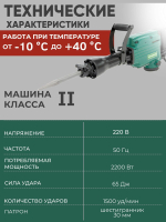 Отбойный молоток электрический FAVOURITE FSH 65D PROMO, 2200 Вт, 65 Дж, 1500 уд/мин, 30 мм шестигранник, кейс