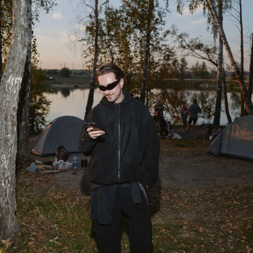 Худи Смерч оверсайз на молнии Флиска #7 черное