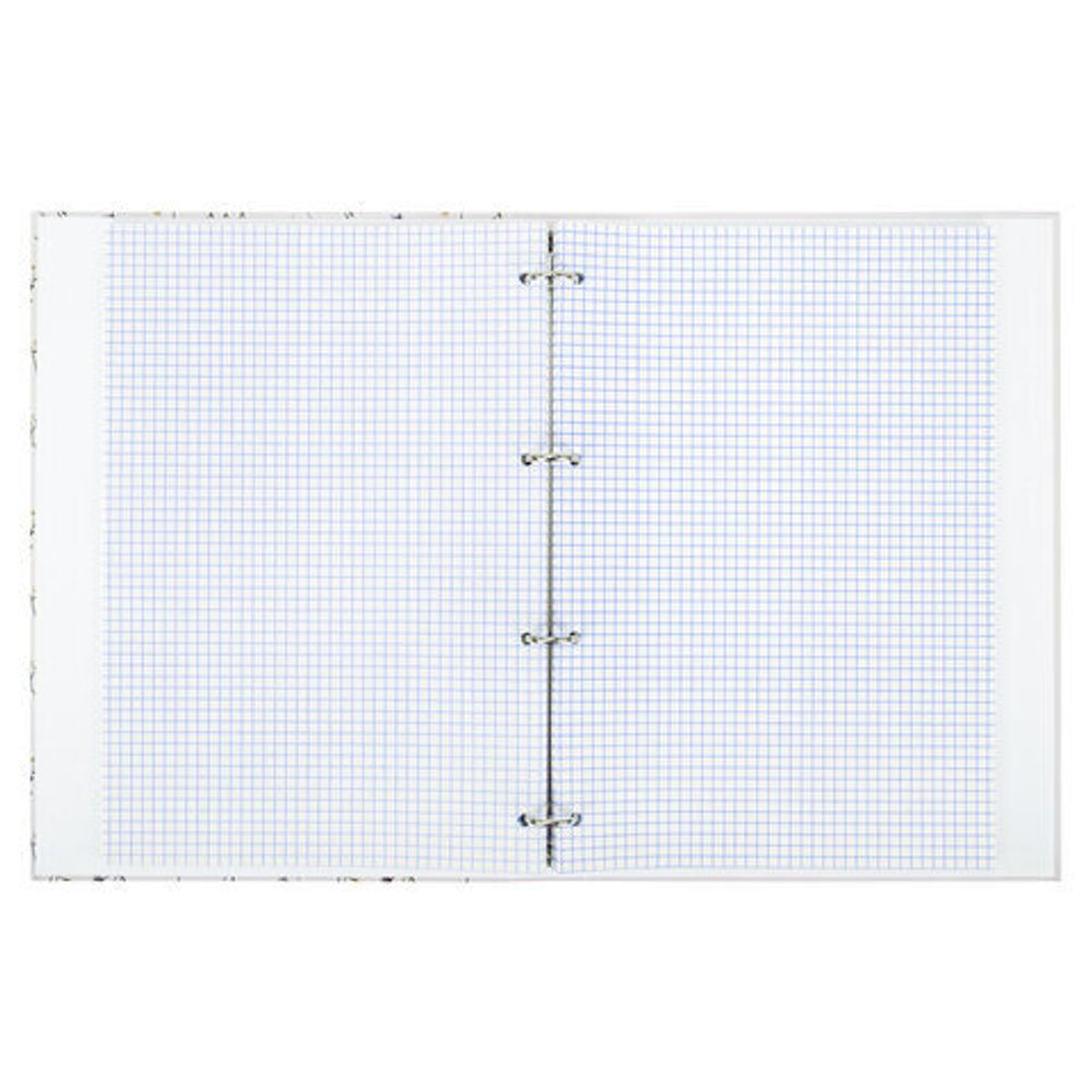 Тетрадь на кольцах БОЛЬШАЯ А4, 215х305 мм, 100 л., твердый картон, клетка, BRAUBERG, "Цветы", 405412