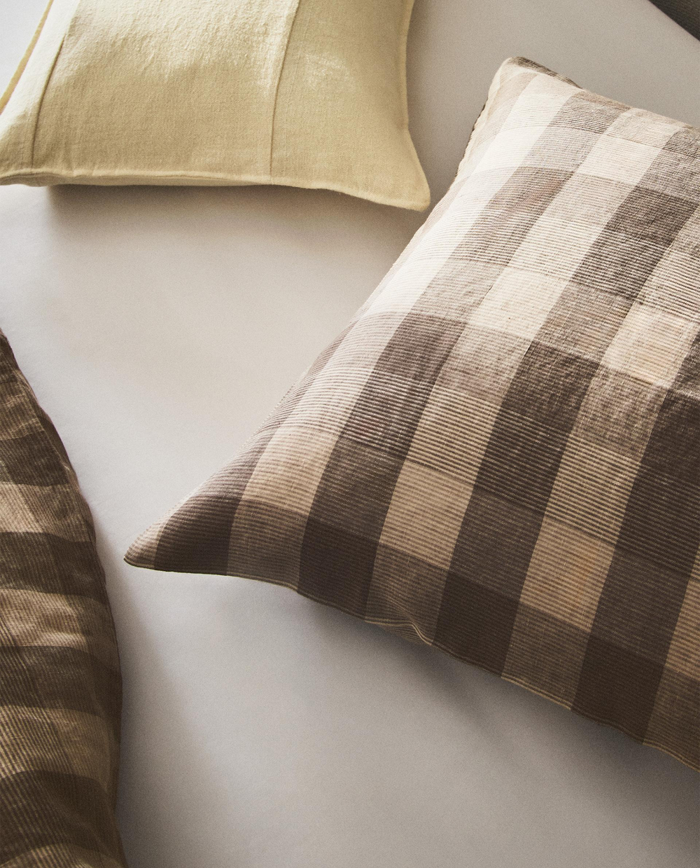 Наволочка Zara Home хлопок, лён 100%, в клетку, 6195/091