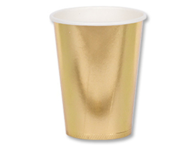 Стаканы фольгированные, Золото, 250 мл, 6 шт