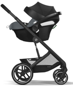 Коляска Cybex Balios S Lux BLK complete Aton B2 Steel Grey Base One 4 в 1 Moon Black с дождевиками