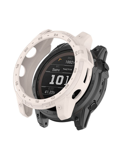 Защитный бампер чехол для часов Garmin Fenix 7X, Tactix 7 / 7 Pro, Enduro 2 материал TPU (Кремовый)