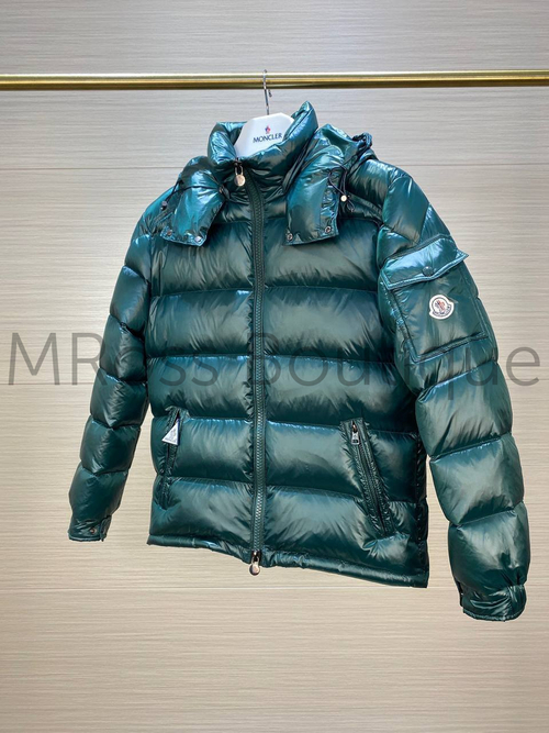 Зеленая пуховая куртка Moncler Maya премиум класса