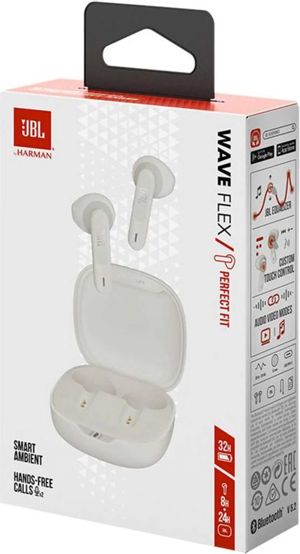 Наушники JBL Wave Flex, Bluetooth, вкладыши, белый [jblwflexwht]