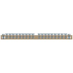 Шина ЭРА NO-122-19 PEN земля-ноль 6х9мм 20/1 латунная с креплениями по центру