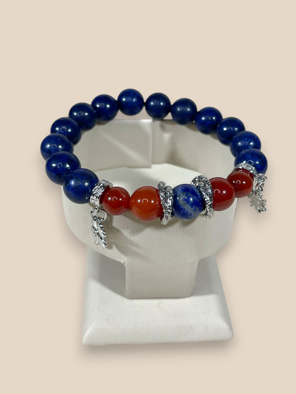 Браслет для Рака, лазурит и сердолик