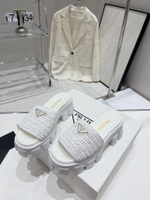 Prada Crochet Platform Slides
