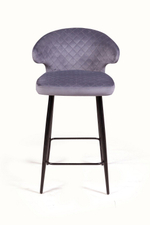 Стул полубарный Richard ромб, бархат серый 27