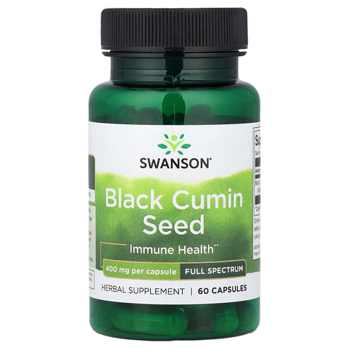 Swanson Vitamins, Семена черного тмина, полный спектр, 400 мг, 60 капсул