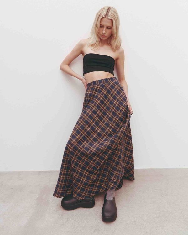 Юбка A-line Dark-Blue - фото 3