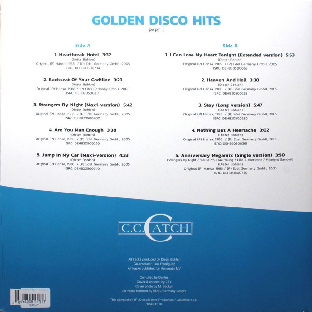 C.C. CATCH Golden Disco Hits (White, LP) новая запечатанная виниловая пластинка