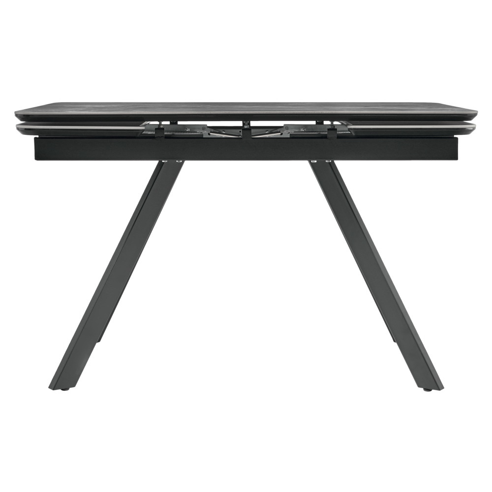 Стол Arthur раскладной 120-184x80x75см, керамогранит серый мрамор Greys Grey, чёрный