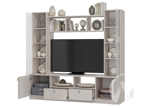 Центральная секция ЦС-01 Гостиная Зарина (ясень белый)