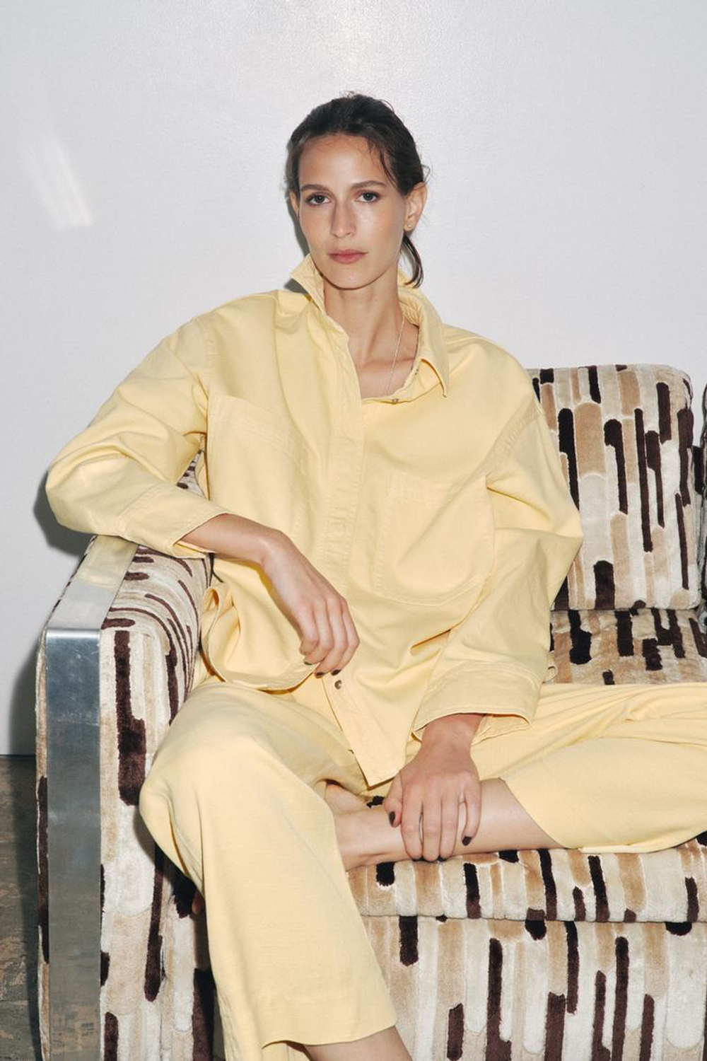 ZARA КУРТКА-РУБАШКА С КАРМАНАМИ — ZW COLLECTION, СВЕТЛО-ЖЕЛТЫЙ