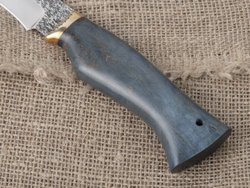 Нож "Щукарь", сталь Bohler N690, рукоять синяя стабилизированная береза