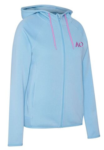 Женская Кофта теннисная Australian Open Zip Hoodie AO Logo - light blue