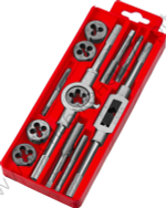 ЗУБР 12 предм., сталь 9ХС, Набор метчиков и плашек в пластиковом боксе (28121-H12)