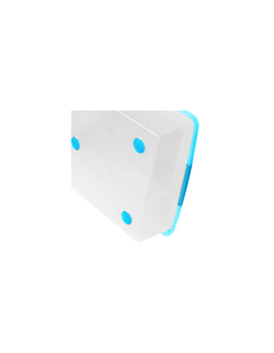 Короб для хранения IRIS THIN BOX 34л, прозрачный-голубой