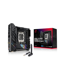 Материнская плата ASUS ROG STRIX B760-I GAMING WIFI, LGA1700, B760, 2*DDR5, 4*SATA, 2*M.2, 3*USB 3.2, 3*USB 2.0, Type-C, 1*PCIx16, DP+HDMI, mITX; 90MB1D90-M0EAY0