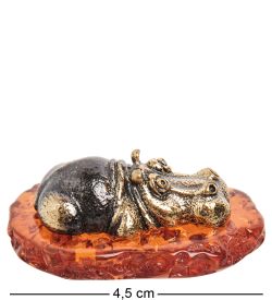 AM- 216 Фигурка «Бегемот» (латунь, янтарь)
