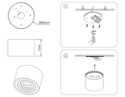 Ambrella Накладной точечный светильник с врезным отверстием MR16 Cup TN222