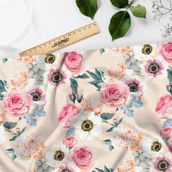 Ткань атлас цветочное благородство