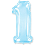 Шар фольгированный Цифра 1 100 см (Голубой)
