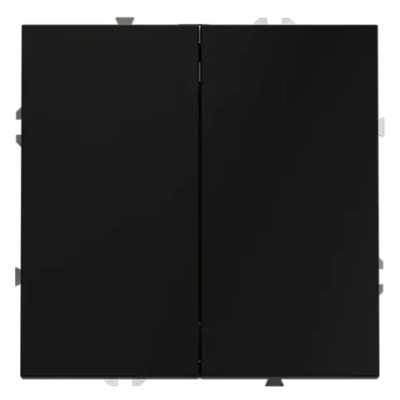 Проходной переключатель встраиваемый VOLTUM S70 двухклавишный 10А, (черный матовый)